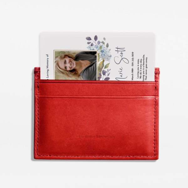 Plastic memorial card in wallet