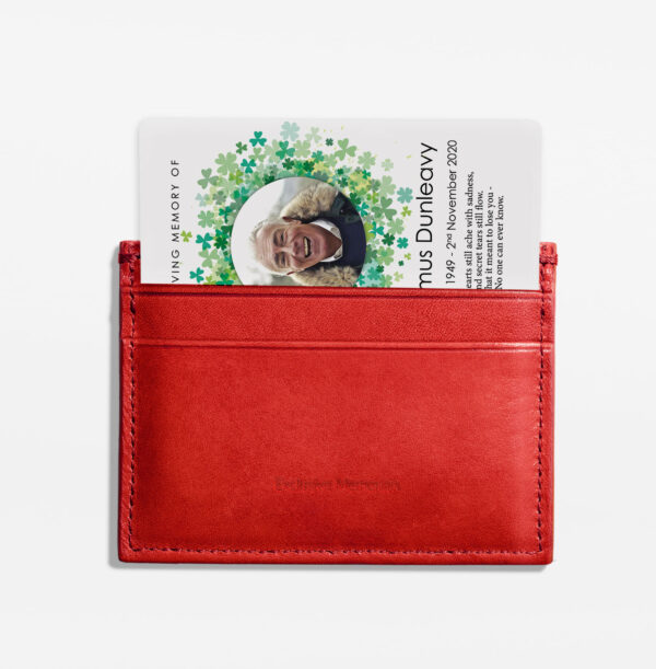 Plastic memorial card in wallet