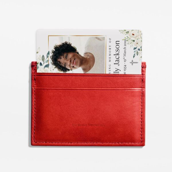 Plastic memorial card in wallet