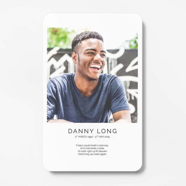 plastic memorial card