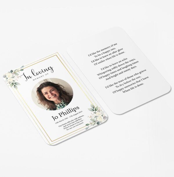 funeral wallet cards