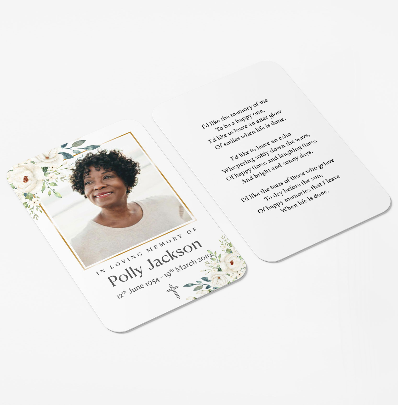 Laminated Memorial Keepsake Card 06 - Image 3