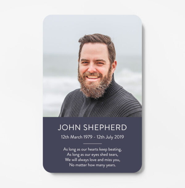 laminated memorial card