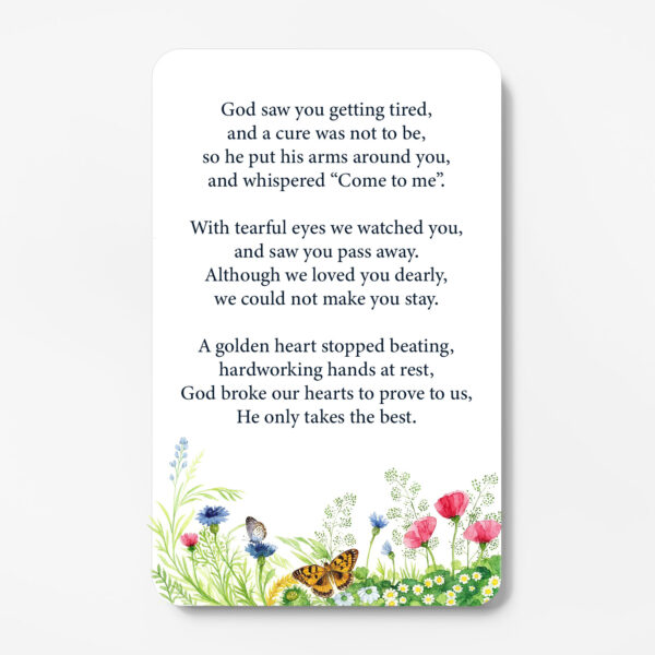 laminated wallet memorial card