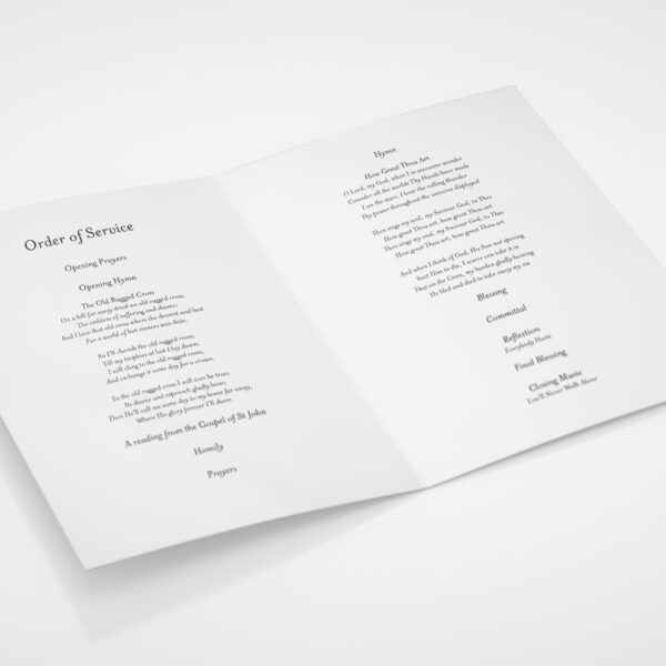 order of service booklets