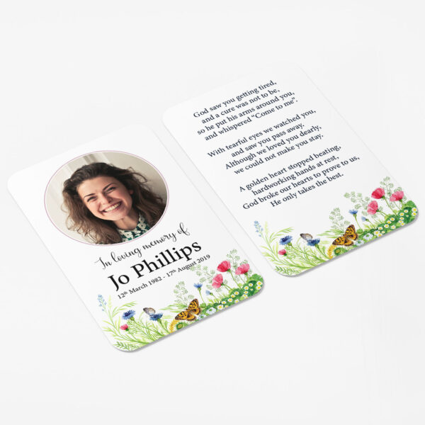 laminated wallet memorial card