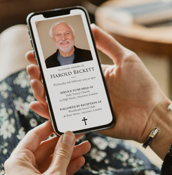 digital funeral announcement