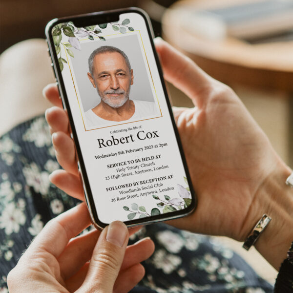 digital funeral announcement