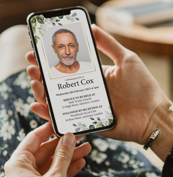 digital funeral announcement