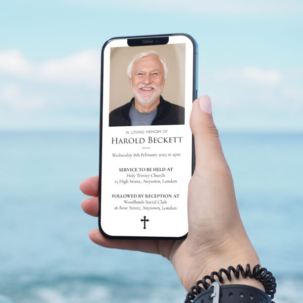 digital funeral announcement