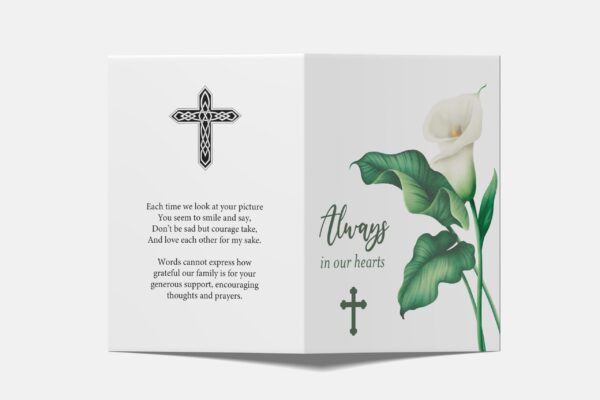 folded plastic memorial cards