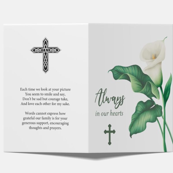 folded plastic memorial cards