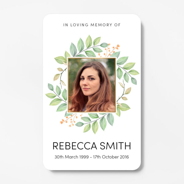 memorial wallet card