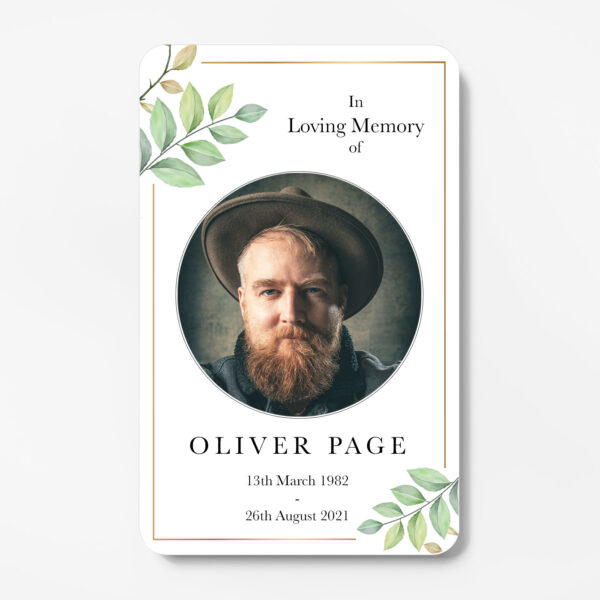 memorial wallet card