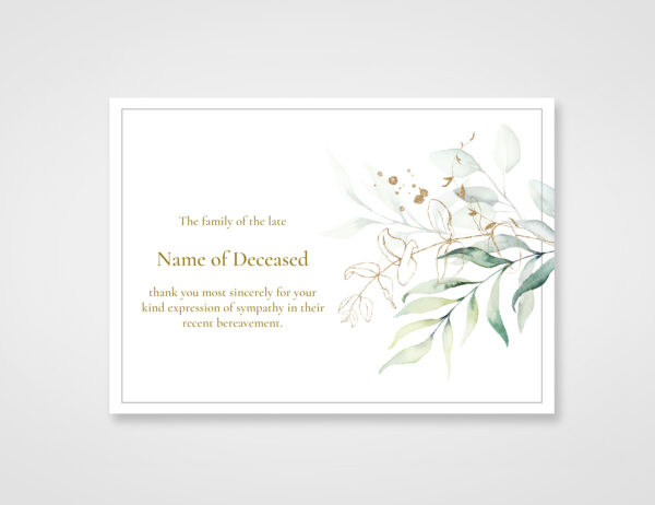 funeral thank you card