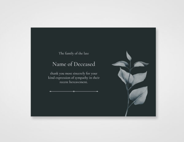 funeral thank you card