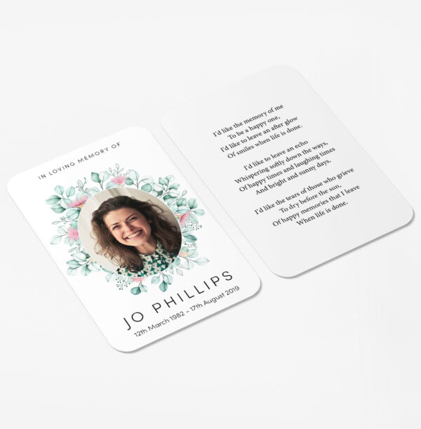 funeral wallet cards