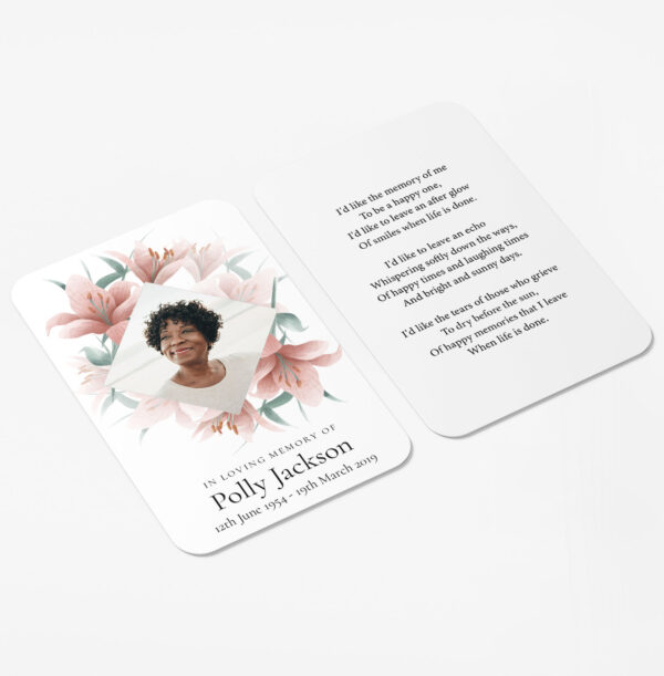 memorial wallet card