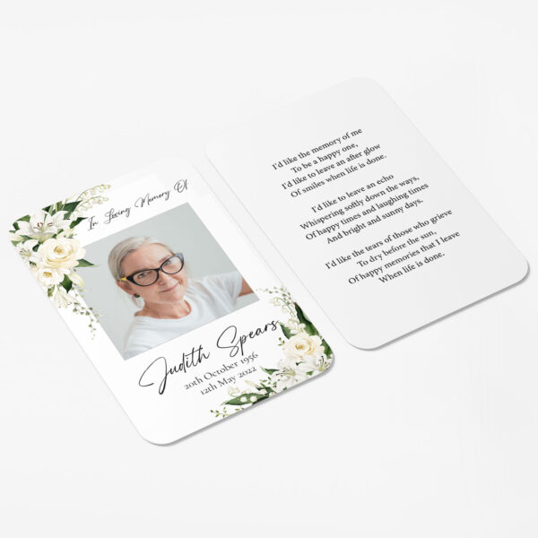 memorial wallet card