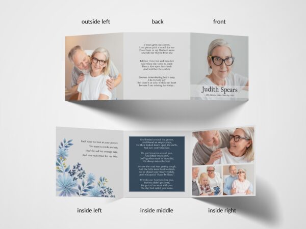 Trifold memorial cards