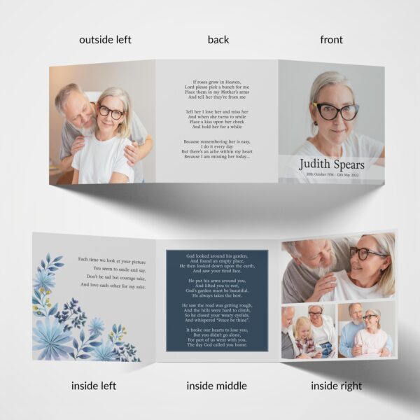 Trifold memorial cards