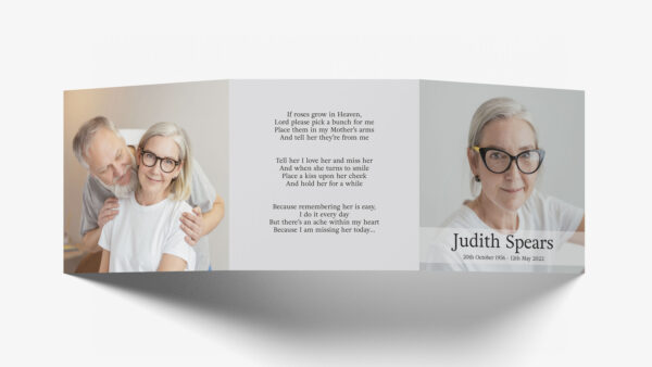 Trifold memorial cards