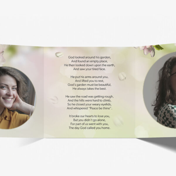 trifold memorial card