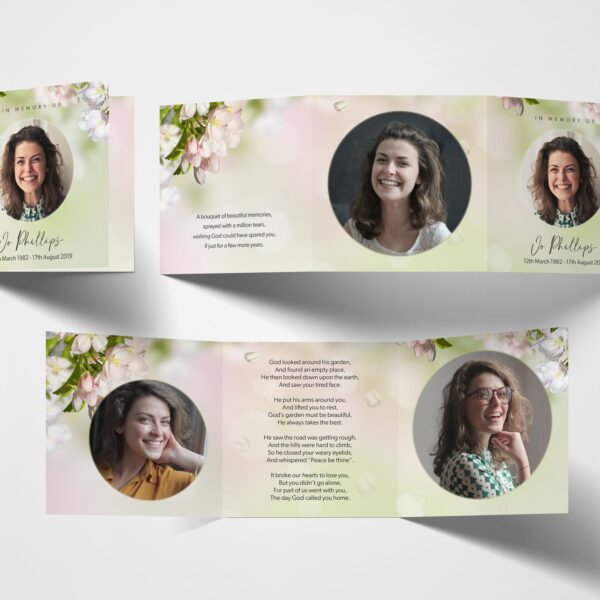 trifold memorial card