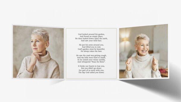 trifold memorial card