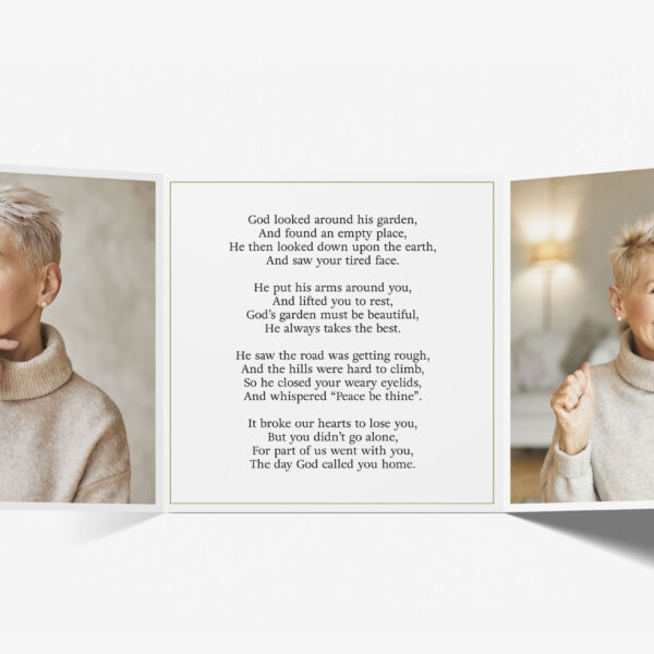 trifold memorial card