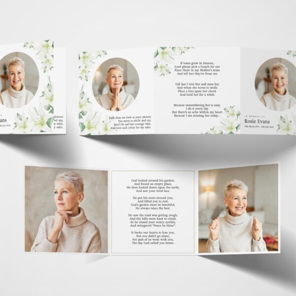 trifold memorial card