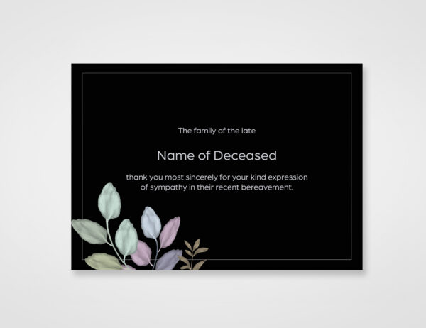 funeral thank you card