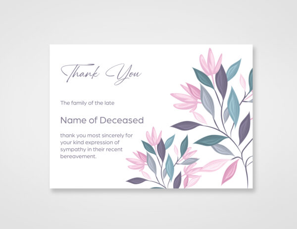 funeral thank you card