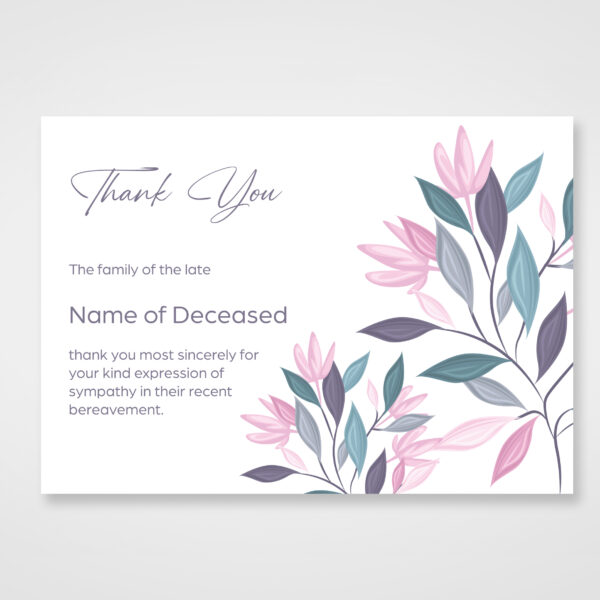 funeral thank you card