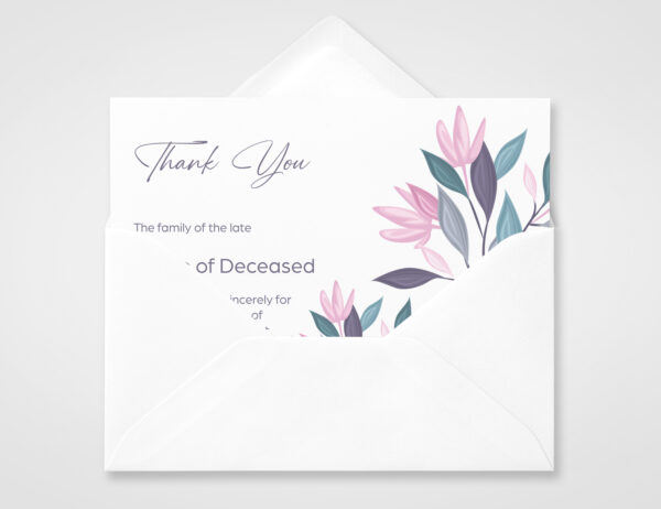 funeral thank you card