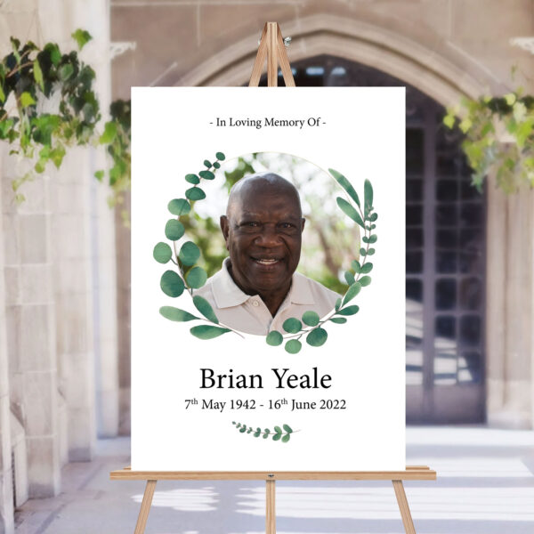 funeral welcome board sign