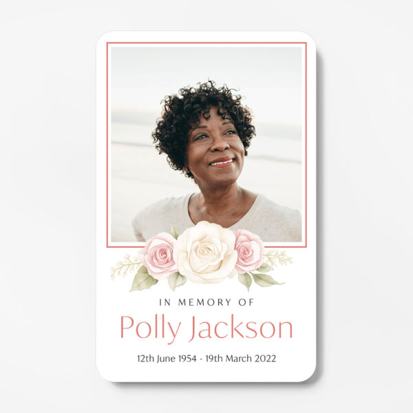 plastic memorial card