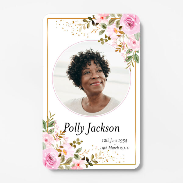 laminated memorial card