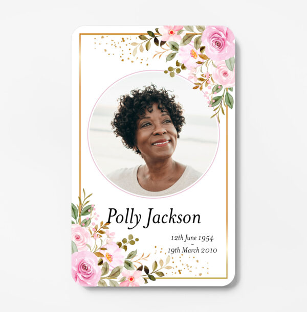 laminated memorial card