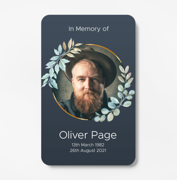 laminated memorial card