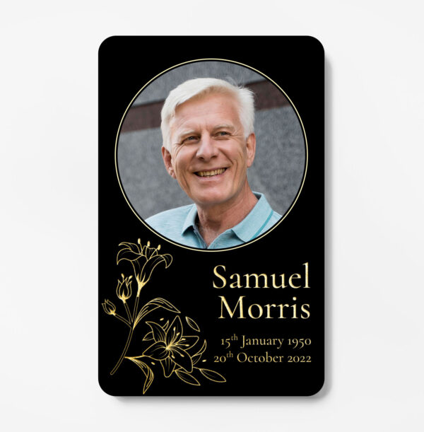 foiled memorial card