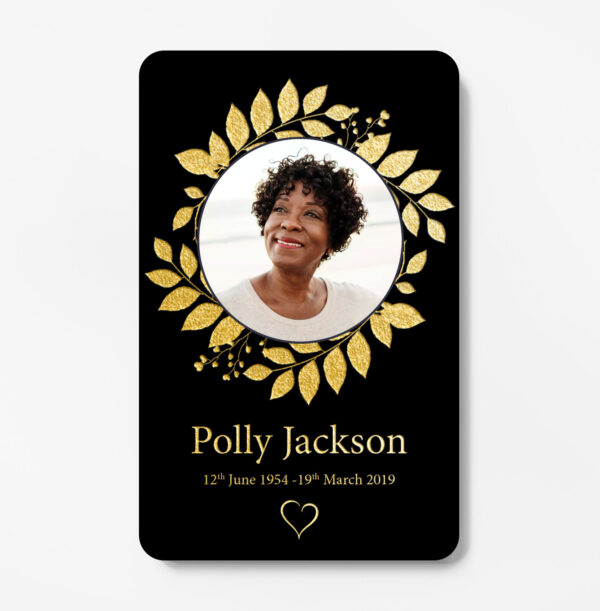 foiled memorial card