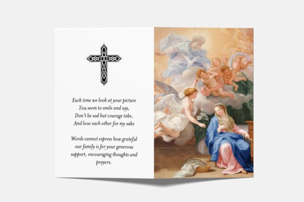 Religious folded memorial card