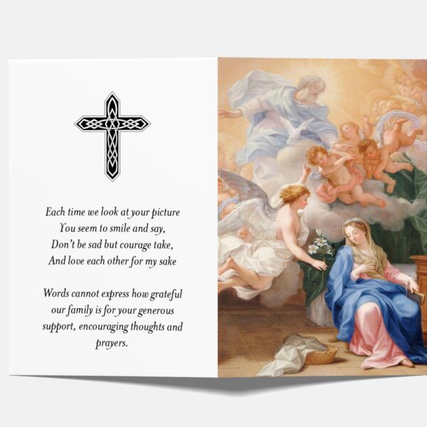 Religious folded memorial card