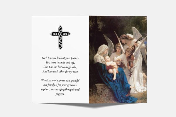 Religious folded memorial card