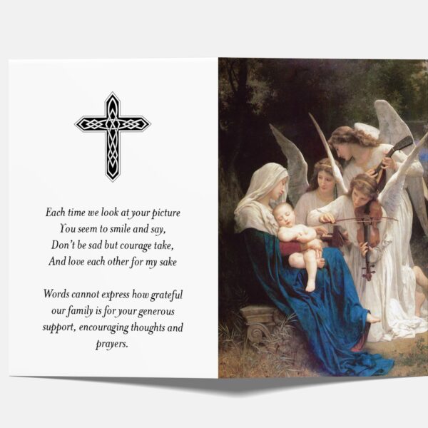 Religious folded memorial card