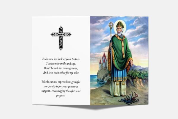 Religious folded memorial card