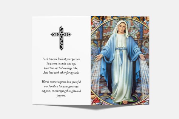 Religious folded memorial card