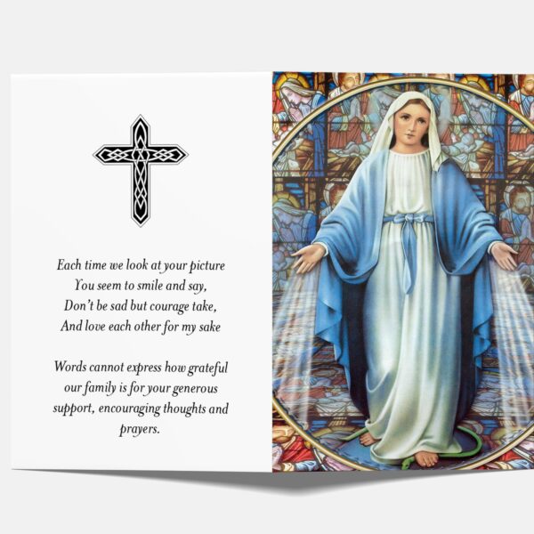 Religious folded memorial card