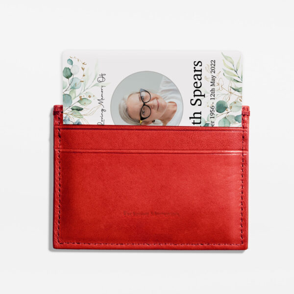 plastic wallet memorial card